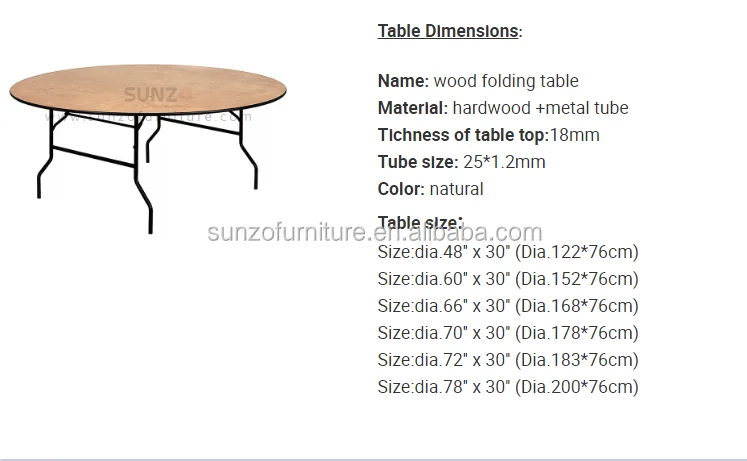 Folding Round Banquet Table 8ft Round Trestle Table Outdoor