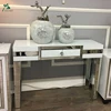 Factory Wholesale OEM White Glass Mirrored 1 Drawer Console Table