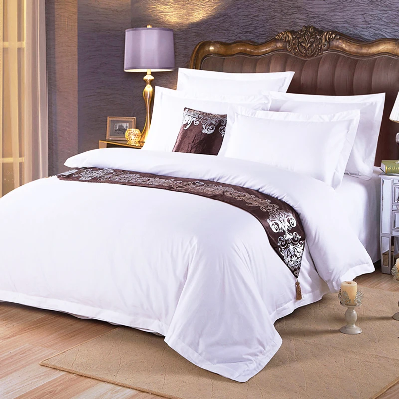 C6 Wholesale Luxury Bedding Set 200tc White 100 Cotton Hotel Bed Linen