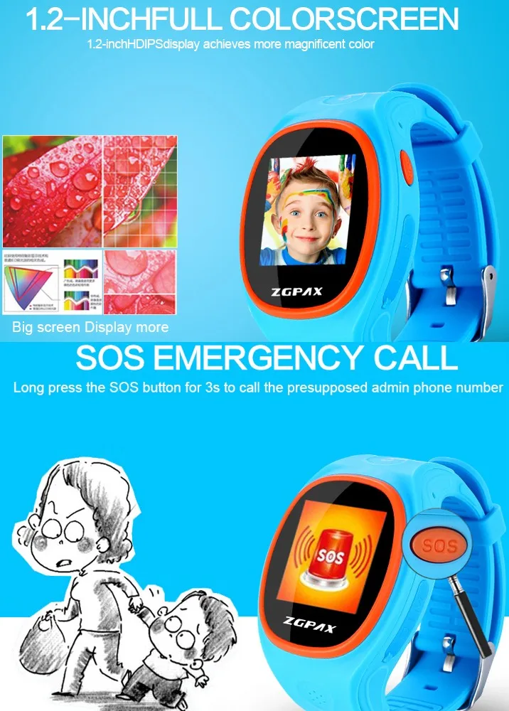 Gps Wristband Kids Sos Health Monitor Android Smart Watch Phone Kids