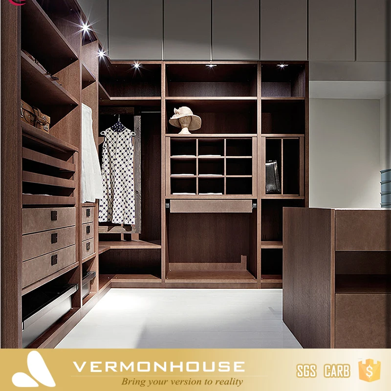 2018 Hangzhou Vermont Modern Design Teak Wood Dressing Wardrobe