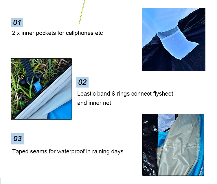 High Quality Waterproof Windproof 2 person double layer pop up tent