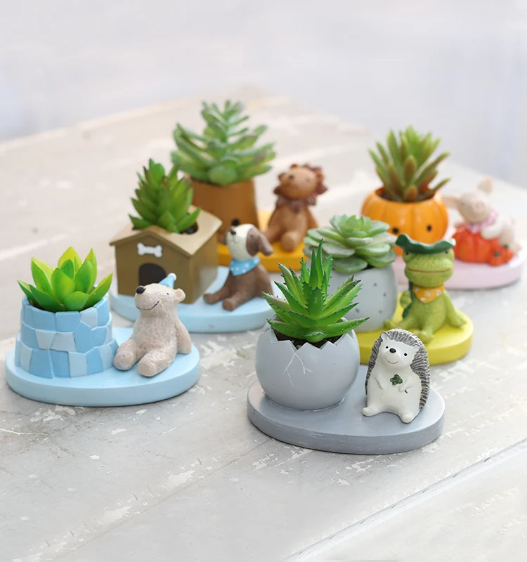 cute resin cactus planter