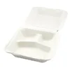Environmental Eco-Friendly Bagasse Sugarcane 3-Compartment Clam Shell Container