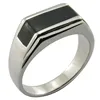setting black stone rings stainless steel jewelry high quality rings