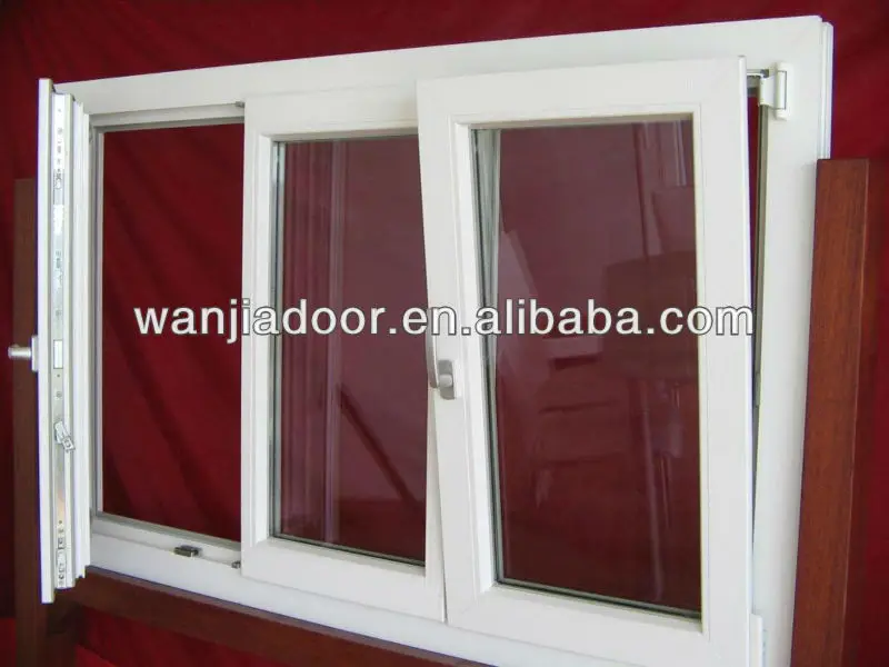side hinged window/swing and hinged windows/60 series pvc tilt window/guangzhou