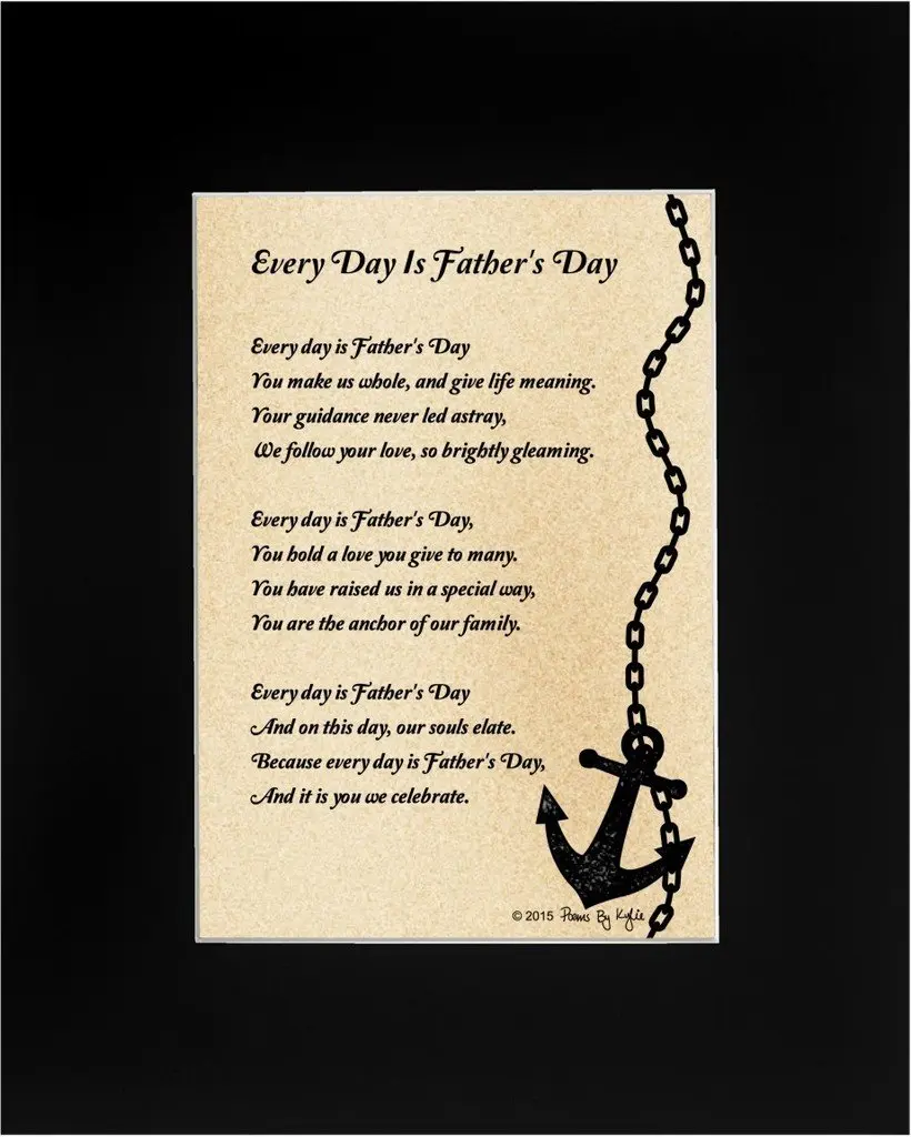 Download Buy Fathers Day Gift For Dad Every Day Is Fathers Day Poem 8x10 Single Matted Poetry Anchor Nautical Gift For Dad Or Grandpa Midnight Black Mat In Cheap Price On Alibaba Com