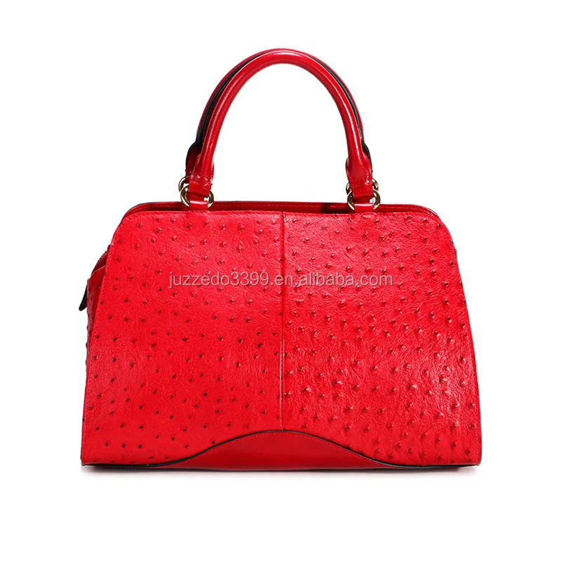 China Top Customized Real Leather Hand Bag/ostrich Pattern Tote Genuine Leather Bag Women/lady
