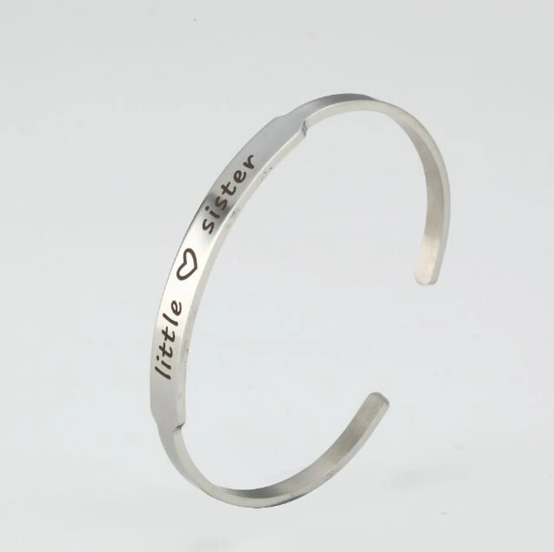 NextStone Simple Big Sis Middle Sis Little Sister Stainless Steel Bracelet Open Cuff Bracelet for Women Girls NextStone Simple Big Sis Middle Sis Little Sister Stainless Steel Bracelet Open Cuff Bracelet for Women Girls