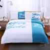 Blue/Red/Black&white Her Side His Side bedding sets US Twin Full Queen King Size 3pcs Bed Linen Couples Duvet Cover Set