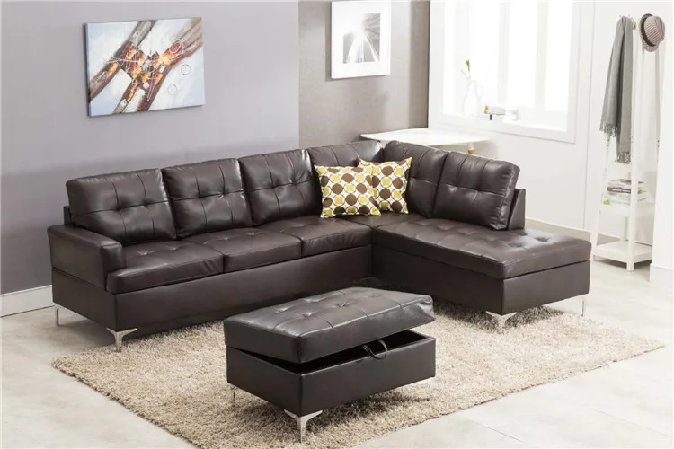 Hot sell suede large couch leather sectional sleeper sofa