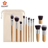 11pcs Hot Selling New Customize your own brand makeup brush set bamboo make up brush