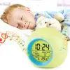 Small change 7 color digital children bedside alarm thermometer clock