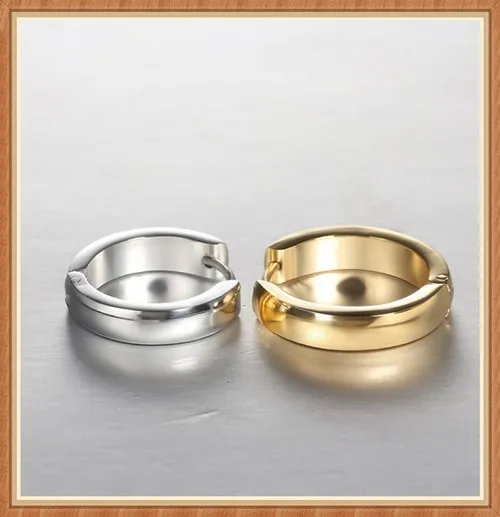 高度抛光的镀银银圈耳环,不锈钢箍垂坠耳环,热卖阿里巴巴网站