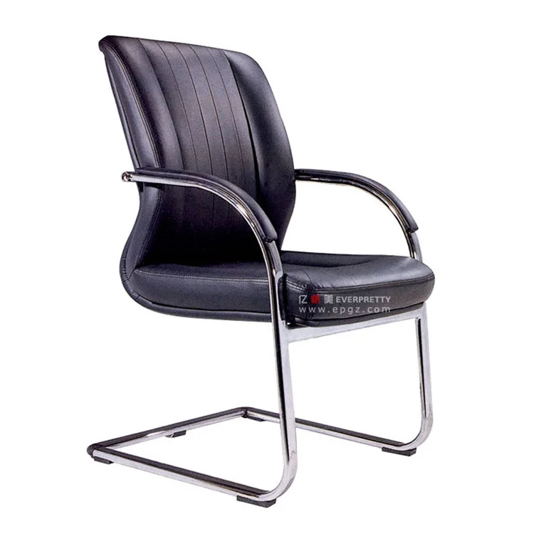 Middle Back Leather Office Chairs Without Wheels Ey 59c