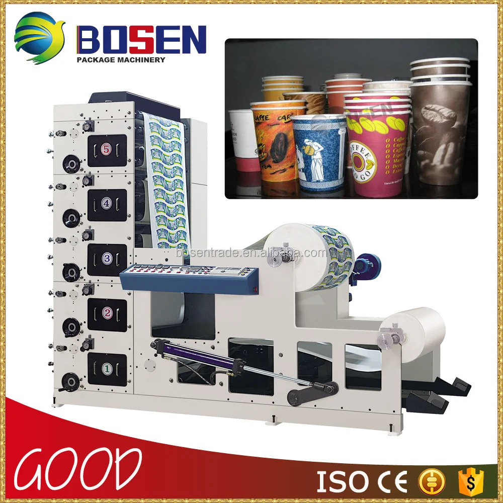 Five Colors Multifunction Sticker Label Flexo Printing Machine For