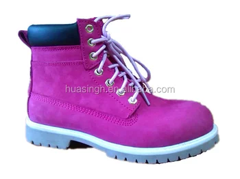 pink steel cap boots