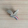 personalized antique silver plated American eagle flag design metal lapel pin badges