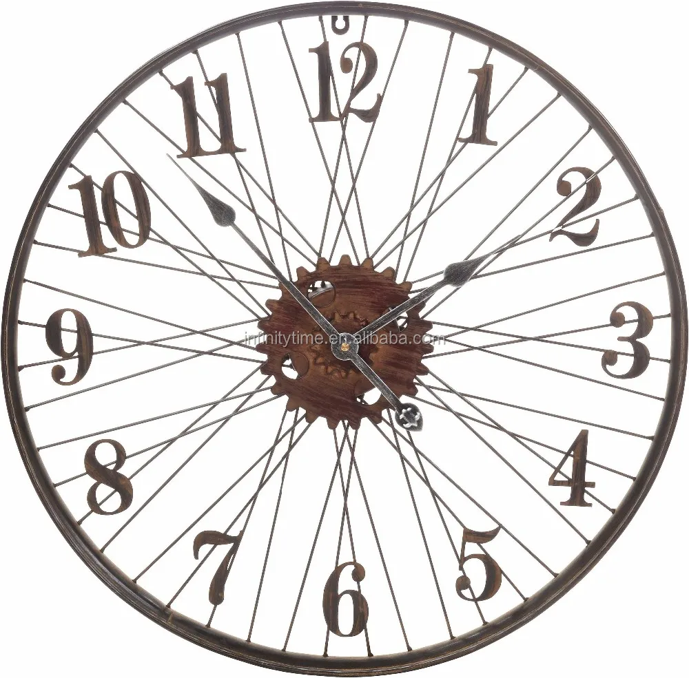 Firstime Co Bicycle Wheel Wall Clock Iron 20 Wall Clocks Home Urbytuscom