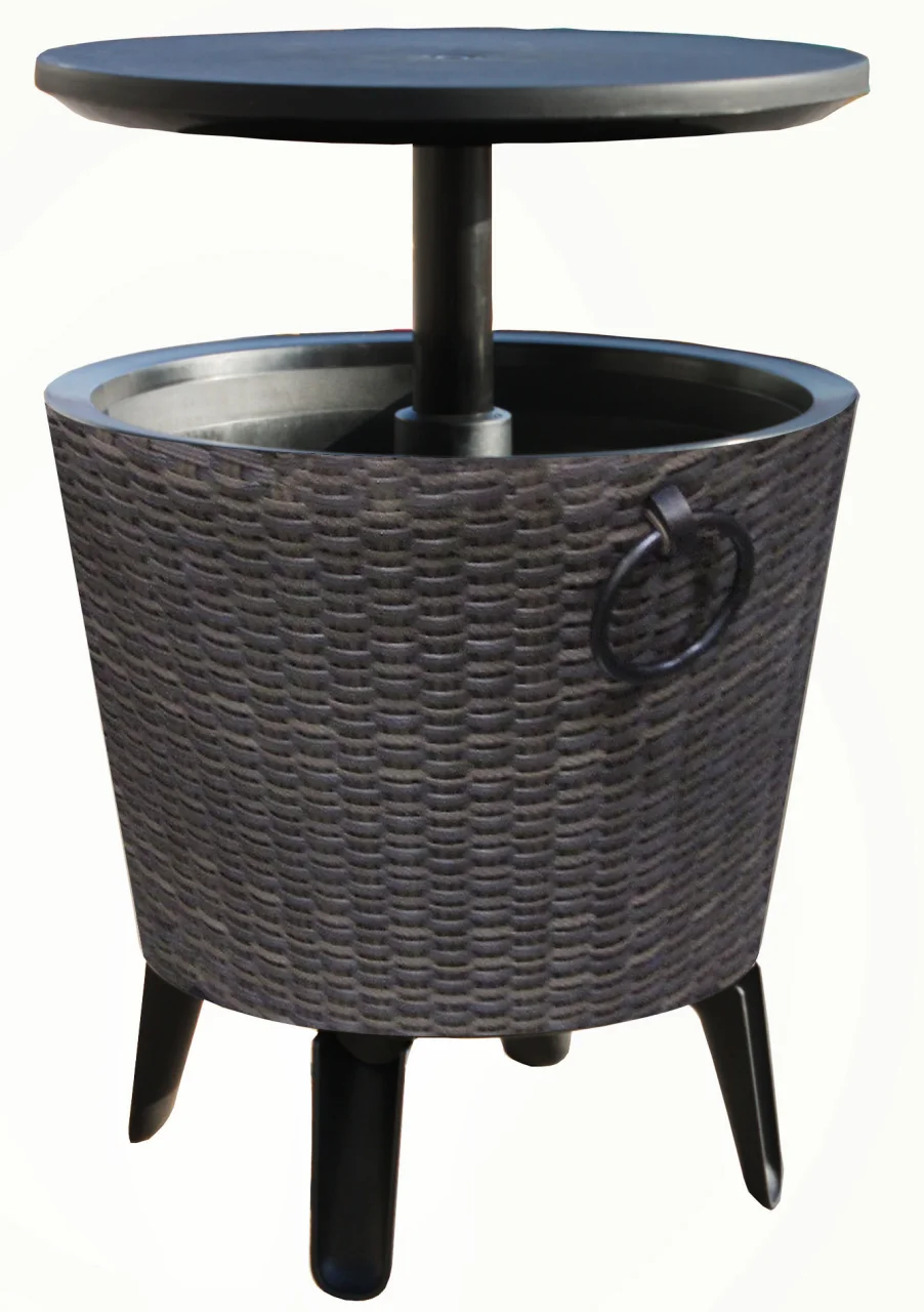New Design Pe Wicker Plastic Round Cooler Table Ice Drink Buckets Buy
