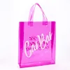 2019 New Design PVC Clear Pink Makeup Tote Lady Fashion Shopping Bag