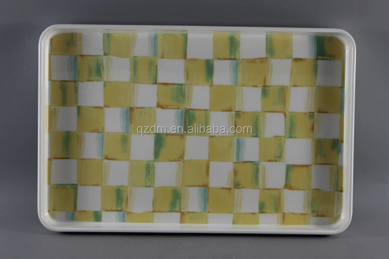 Tartan design 15.5" Melamine Serving tary ,Tea tray