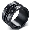 Hot selling Korea type digital camera lens titanium men rings black stainless steel rings for 2018 top design jewelry