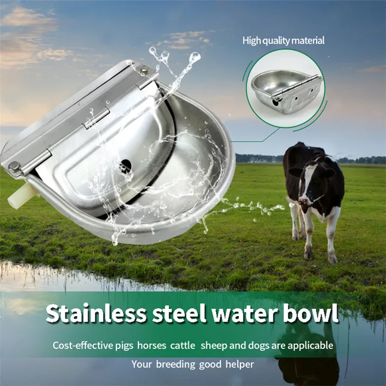 Stainless Pet Animal Automatic Water Feeder With Pipe Horse Goat