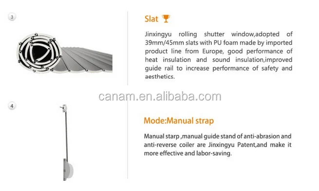 European Standard Insulated Summer & Winter Aluminum window roller shutters automatic remote controlled