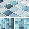 Mosaic 3D Wall Sticker Home Decor N-Blue Fire Retardant Backsplash Wallpaper Bathroom Kitchen DIY Plain Design