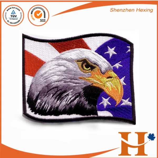 wholesale custom flag raiders 3d embroidered logo neck clothing iron patch and embroidery patch