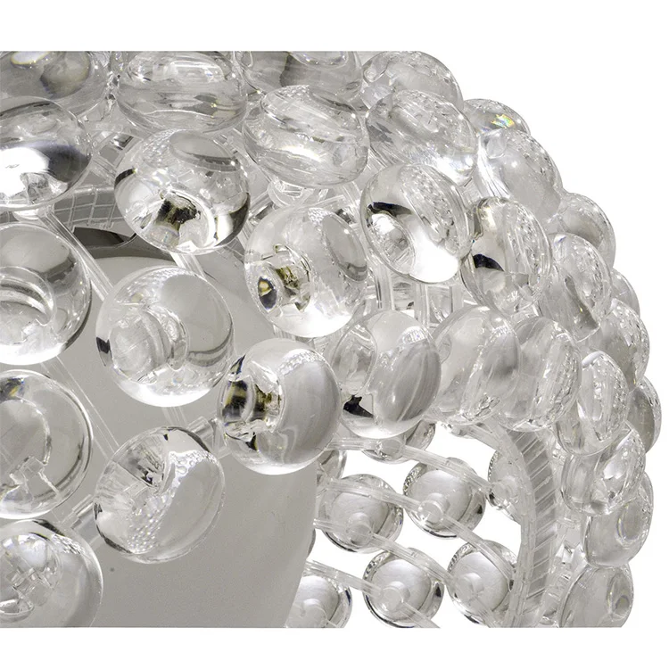 Round Transparent Glass Ball With Chrome Metal Frame Pendant Light