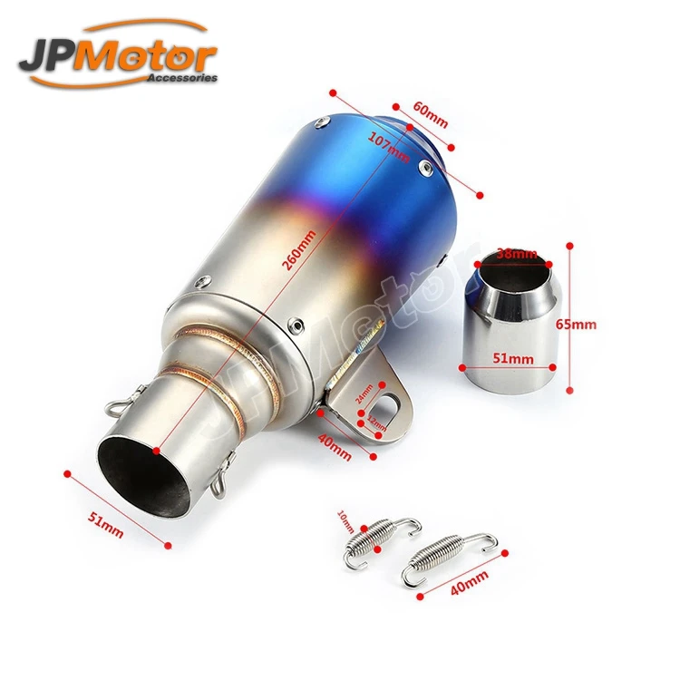 Universal 3851mm Titanium Motorcycle Exahaust Silencer Loud Exhaust