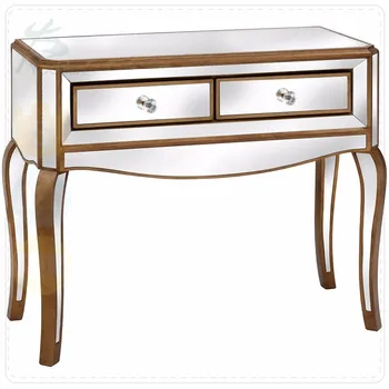 Antique Bronze Venetian Mirrored 2 Drawer Italian Hall Console