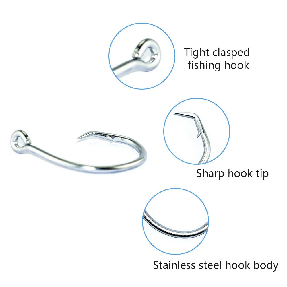 Tuna Circle Fishing Hook 39960 Stainless Steel Saltwater Fish Hooks