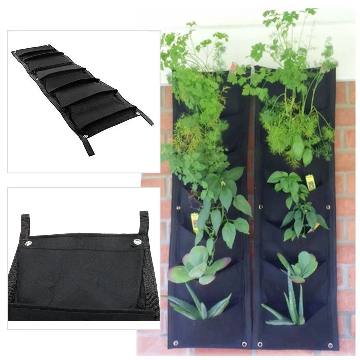 Felt Fabric Vertical Planters Large Capacity Hanging Garden Planters