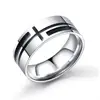 stainless steel jewellery 2019 new cross ring for man silver