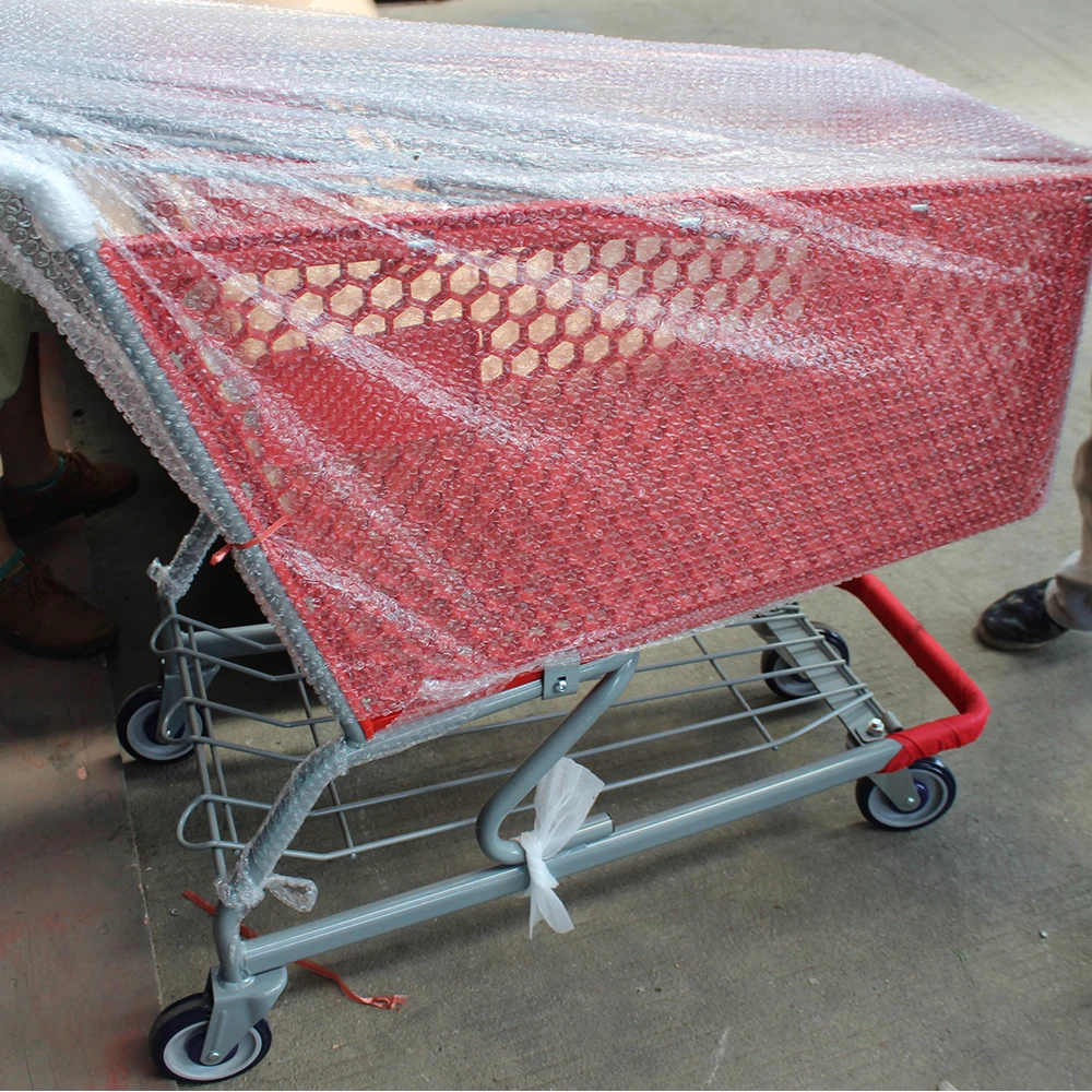 200l 超市塑料购物车红色与标志印刷