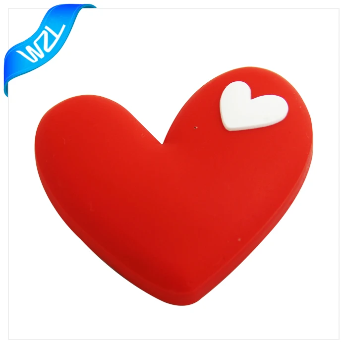 Heart Shaped Rubber/ Soft Pvc Fridge Magnet Charms - Buy Heart Shaped