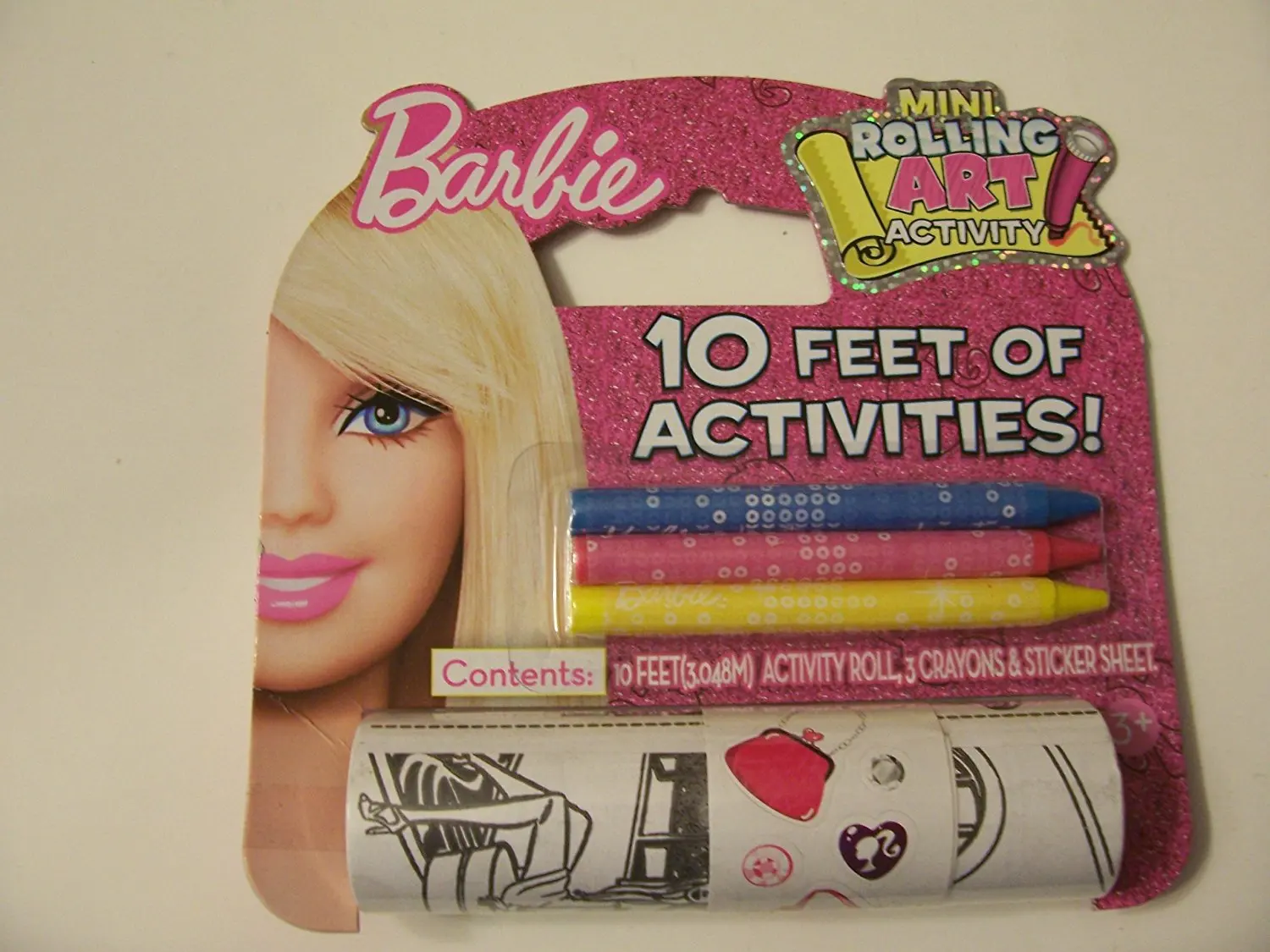 Barbie Mini Rolling Art Activity Set ~ 10 Feet of Activities (With Crayons)