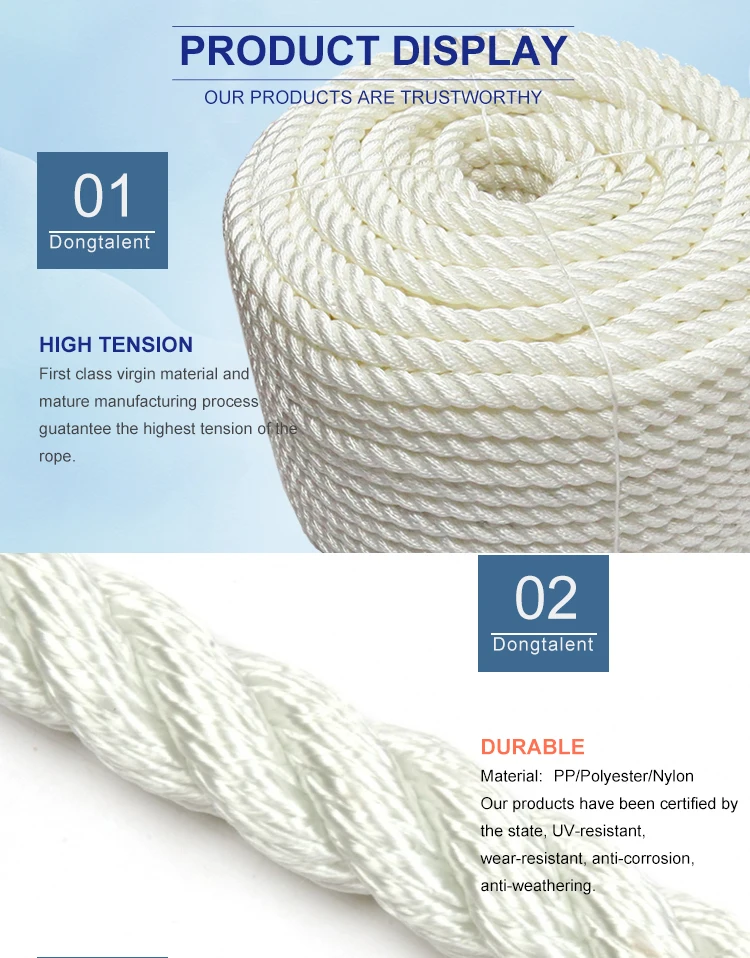 Polyester Non Kinking And Low Stretch Ideal Mooring And Anchor Ropes