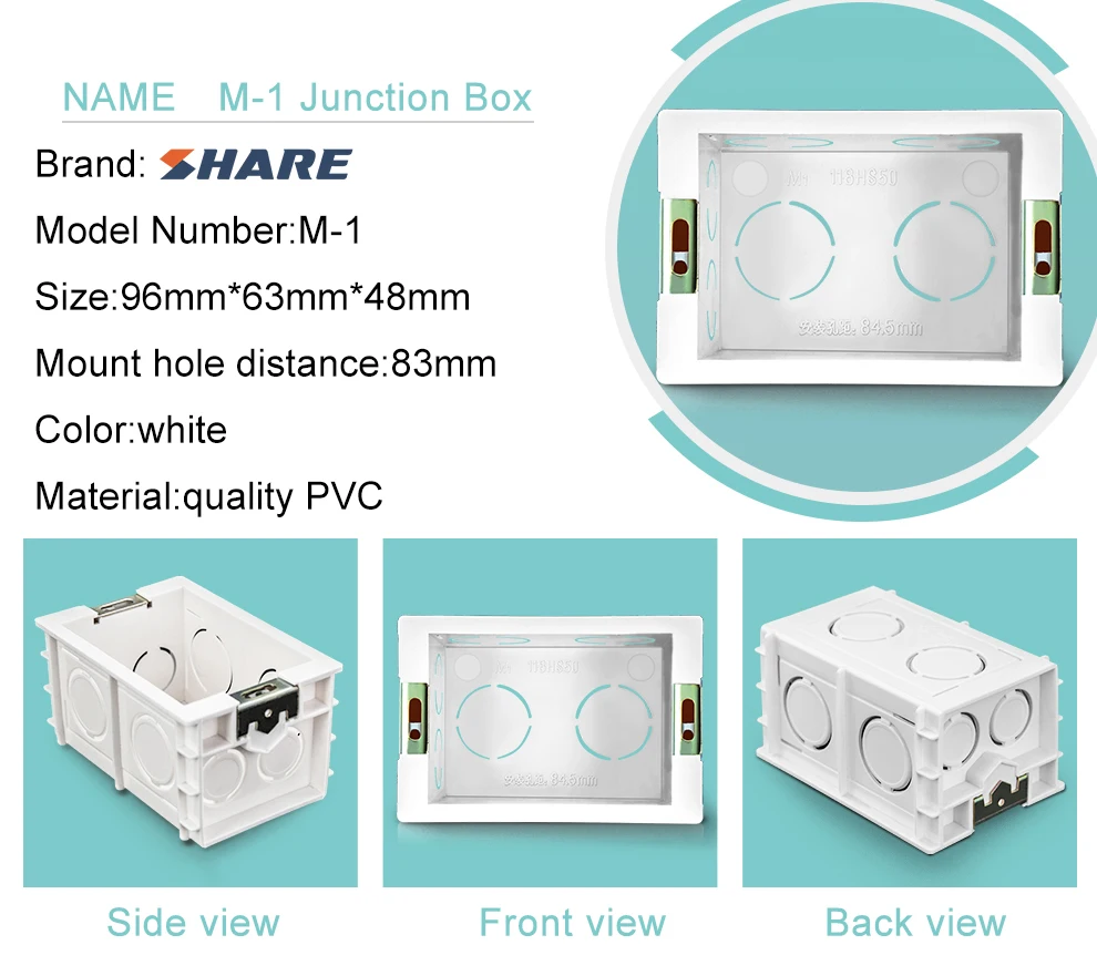 High Quality Wall Switch Mount Box Pvc Socket Wall Box 118mm Electrical