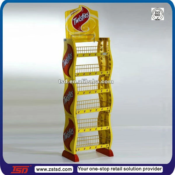 Custom Retail Store Potato Chips Metal Display Rack,Display Shelf For