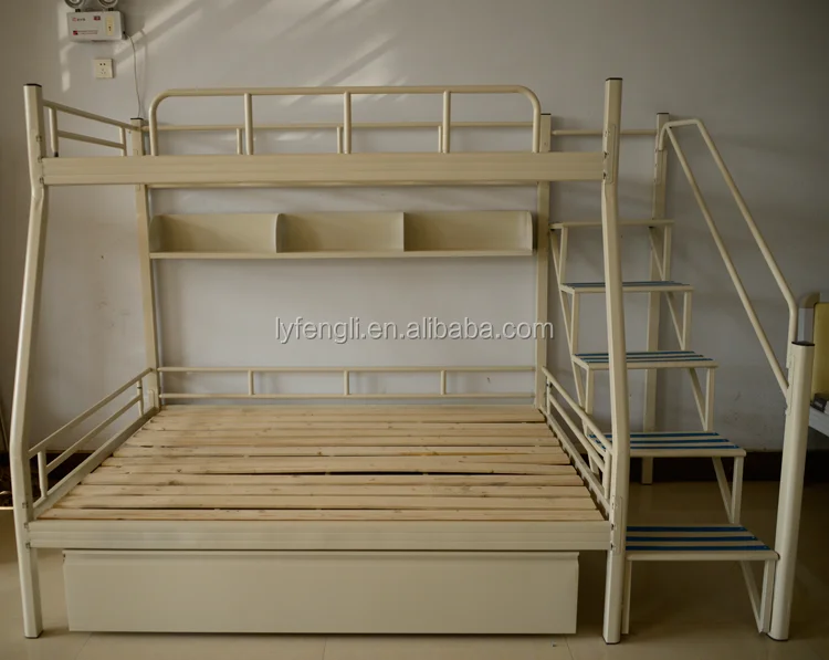 Factory Sales Triple Kids Steel Bunk Bed with Desk for School Dorm