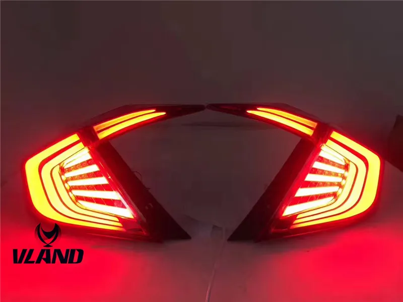 VLAND Factory For Car Tail Light For Civic Tail Lamp For 2016-2018 For Civic LED Taillight With LED DRL+Brake+Reverse