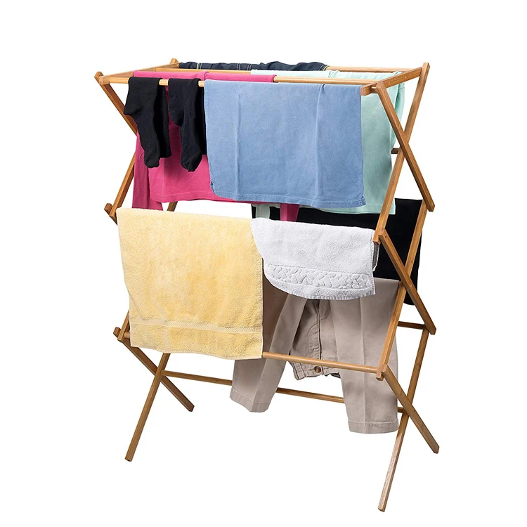 No Assembly Required Bamboo Clothes Drying Rack Buy Bamboo Drying