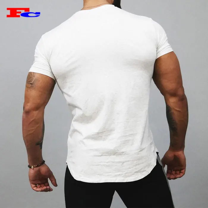 factory custom made short sleeve muscle fit gym mens t shirts