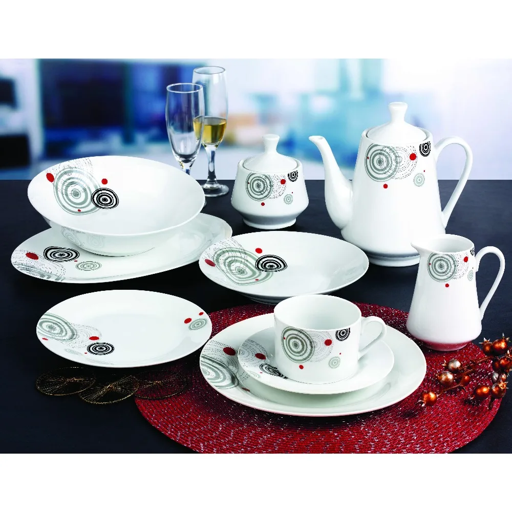 Dishwasher Safe 47pcs Round Dinner Set Fine Porcelain Buy Fine