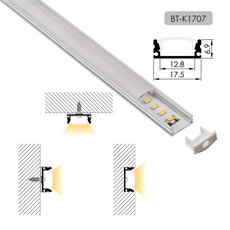 Contact Supplier  Chat Now! Customized Aluminum Alloy 6063 Surface Mounted Aluminum LED Profile For SMD LED Strip Light Alumir