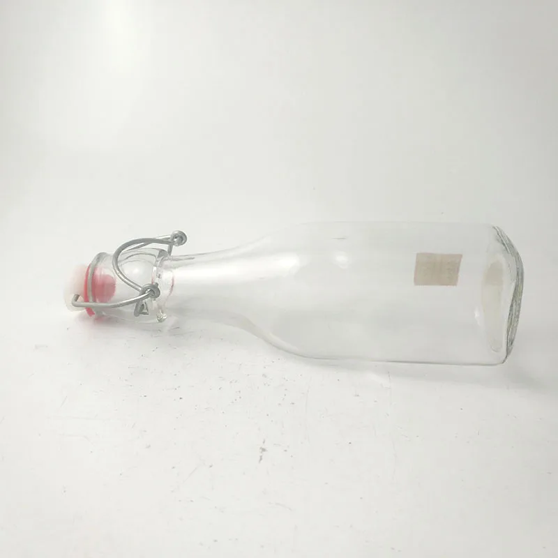 Glass Juice Bottle With Wire Stopper,Glass Bottle With Clamp Lid For